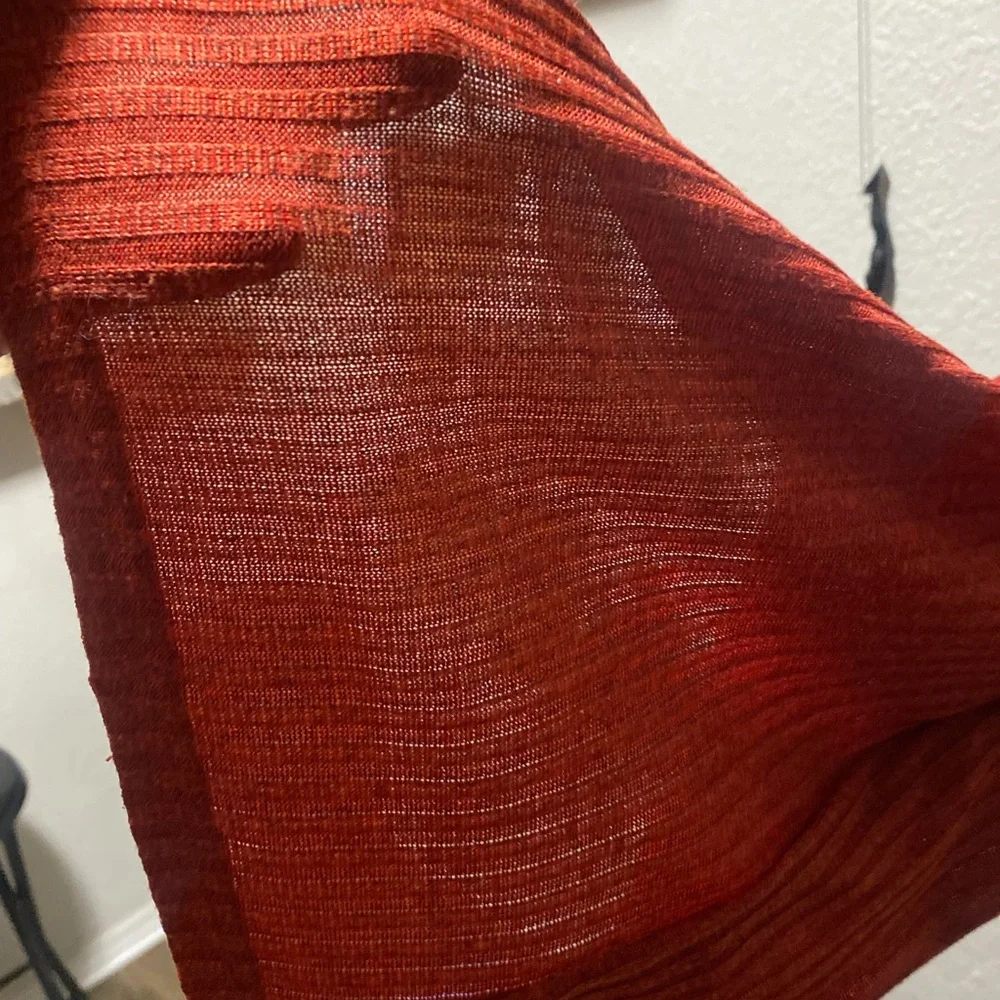 Red Ribbed Knit Pants - Picture 4 of 7